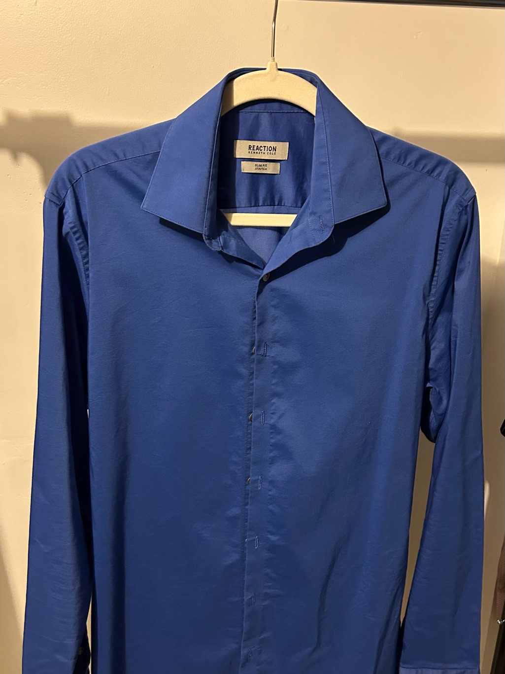 Kenneth Cole Reaction Men's Cobalt Blue Dress Shirt 15.5 34/35